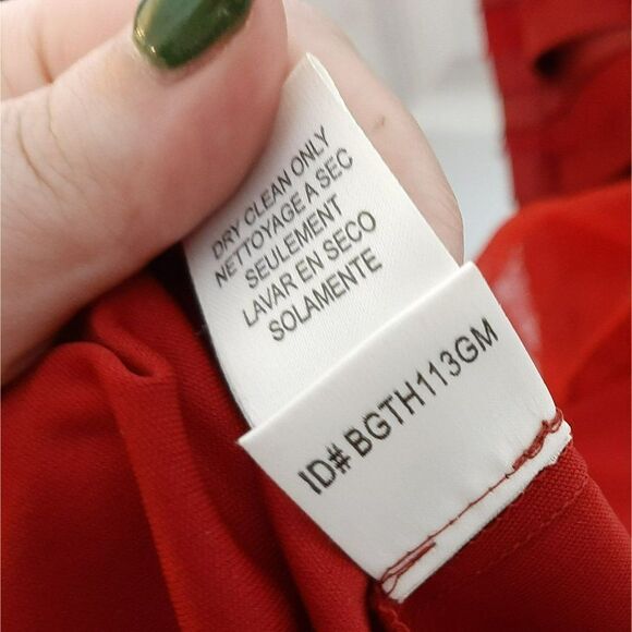 BCBGMax Azria Fit and Flare Layered Silk and Satin Dress in Dark Red sz 0 - Picture 8 of 8